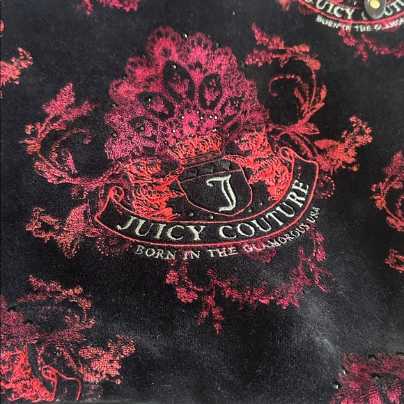 Y2K Juicy Couture Vintage Black Velour Tote Bag Pammy Purse - Picture 2 of 11